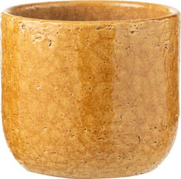 J-Line bloempot Leo - keramiek - oker - large - Ø 20 cm