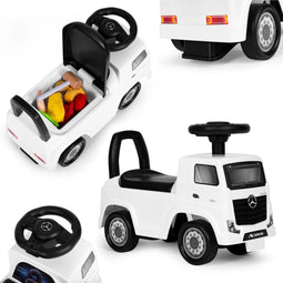 Loopauto - vrachtwagen - opbergruimte - 19,5 x 49 x 20 cm - wit