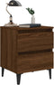 vidaXL - Nachtkastje - met - metalen - poten - 40x35x50 - cm - bruin - eikenkleur