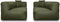 Feel Furniture - Binnen en Buiten bank - Odin - 4 Persoonsbank - Groen - Met Hocker
