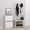 Kapstok met schoenenrek - beige - 72 x 33,7 x 183 cm - zelfmontage