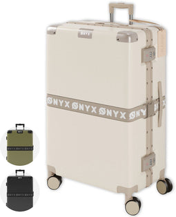 ONYX Check-in Koffer 100L - TSA slot - 360° Spinner wielen - Lichtgewicht - Sand wit
