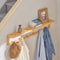 SoBuy FHK06-N - Wandkapstok - Houten Muurhanger met Plank & 6 Haken - Naturel