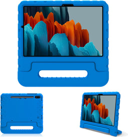 iMoshion Tablet Hoes Kinderen Geschikt voor Samsung Galaxy Tab S8 / Tab S7 - iMoshion Kidsproof Backcover met handvat - Blauw