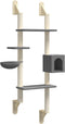 vidaXL - Kattenmeubel - wandgemonteerd - met - krabpaal - 180 - cm - donkergrijs