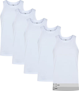 Cappuccino Italia 5-Pack - Heren Corrigerend Onderhemd Extra Lang - Wit - M (5-pack)