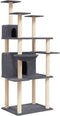vidaXL - Kattenmeubel - met - sisal - krabpalen - 166 - cm - lichtgrijs