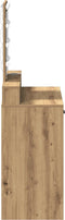vidaXL - Kaptafel - met - LED-verlichting - in - Artisan - Eiken - 79x41x140 - cm