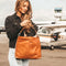 Leren Schoudertas Cognac Amelia