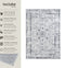 tectake® Vintage design tapijt - Dalia - Laagpolig wasbaar - 240x230cm - grijs
