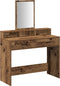 vidaXL - Kaptafel - met - Lades - van - Oud - Hout - 100x41x140 - cm