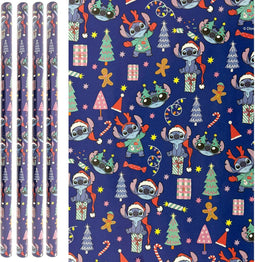 Disney Lilo & Stitch - Kerst cadeaupapier - 4 rollen 70 cm x 200 cm - Vrolijk design
