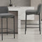 Rousseau Ella - Barstoel - Stof grijs - H 85 x B 37 x D 42 cm (set van 2)