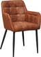 Livingfurn - Eetkamerstoel Bronco Cognac - Stof - 64x62x85