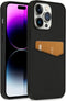 Accezz iPhone 14 Pro Max - Back Cover - Premium Leather Card Slot - Zwart