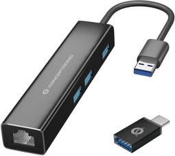 Conceptronic DONN07BA - Netwerk adapter - Gigabit Ethernet 4 poorten - Zwart