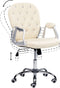 PRINCESS - Bureaustoel - Beige/Zilver - Kunstleer