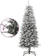 vidaXL - Kunstkerstboom - met - sneeuw - smal - 120 - cm - PVC - en - PE