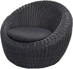 Loungestoel Isodora wicker - zwart
