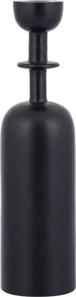 PTMD Yanou Black Aluminum Candleholder With Ring S