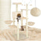 tectake® XXL Krabpaal - Krabmeubel met Huisje Hangmat Speelgoed - 165 cm Beige