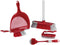Dirt Devil Reinig & Opberg Kit - 6 Stuks Schoonmaakset - Handvat met zachte grip - Rood met grijs