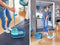 Leifheit Clean Twist Disc Mop Ergo - Dweil set met telescoopsteel en centrifugeerpers - Turquoise