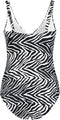 Baku Zimbabwe D/E ringfront badpak - Verstelbare bandjes - Zwart/zebraprint