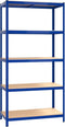 vidaXL - Opbergrekken - 3 - st - 5-laags - staal - en - bewerkt - hout - blauw