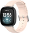 Somstyle Luxe Tailed Leren Bandje Geschikt Voor Fitbit Versa 3, Sense - Roze