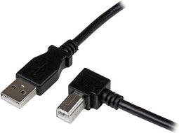 Startech USBAB1MR - USB A naar USB B kabel - 1 m rechtshoekig - Zwart