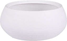 Mica Decorations Bloempot - schaal - mat wit - keramiek - 26 x 12 cm - plantenpotten binnen