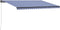 vidaXL - Luifel - handmatig - uittrekbaar - 500x300 - cm - blauw - en - wit