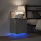 vidaXL - Nachtkastje - met - LED-verlichting - Betongrijs - 39x34,5x50 - cm