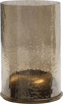 PTMD Melva Windlicht - H32 x Ø10 cm - Glas/aluminium - Koper