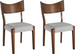 Set van 2 eetkamerstoelen EDEN Hout Lichtgrijs