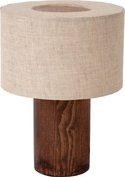 Lucide TACHINA - Tafellamp - 1xE14 - Hout - Linnen - Naturel - L.15 x B.15 x H.20,5 cm