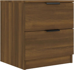 vidaXL - Nachtkastje - bewerkt - hout - bruin - eikenkleur