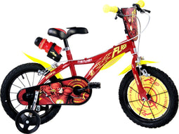 Dino Flash - Kinderfiets 14 Inch - van 3-5 Jaar - met Zijwieltjes - Jongensfiets Rood