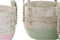Basket spelset DKD Home Decor Natuurlijk Roze Groen Natuurlijke Vezel 30 x 30 x 32 cm Boho (2 Stuks)