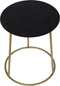 Atmooz - Salontafel Leoh - Rond - Industrieel - Zwart / Goud - Bijzettafel - Hoogte : 55cm