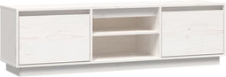 vidaXL - Tv-meubel - 140x35x40 - cm - massief - grenenhout - wit