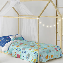 Happy Friday Duvet cover set 2 pieces Sea life 155x220 cm (Single) Multicolor
