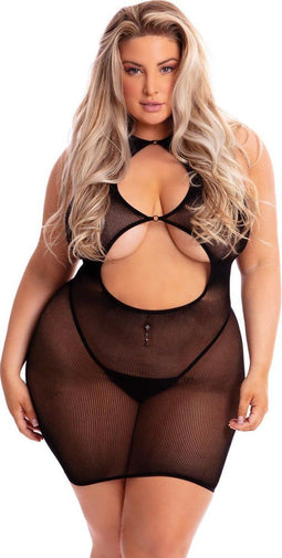 Halterjurkje met keyholes Plus Size Pink Lipstick - - XL/3XL