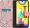 iMoshion Hoesje Geschikt voor Samsung Galaxy M31 Hoesje Met Pasjeshouder - iMoshion Design Softcase Bookcase - Goud / Roze / Pink Graphic