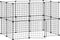 vidaXL - Huisdierenkooi - met - deur - 20 - panelen - 35x35 - cm - staal - zwart