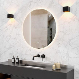 Mirlux Badkamerspiegel met LED Verlichting & Verwarming – Wandspiegel Rond – Anti Condens