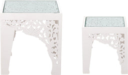 Bijzettafel set van 2 wit AMADPUR