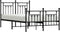 vidaXL - Bedframe - met - hoofd- - en - voeteneinde - metaal - zwart - 135x190 - cm