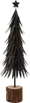J-Line decoratie Kerstboom - metaal - glitter/zwart - small